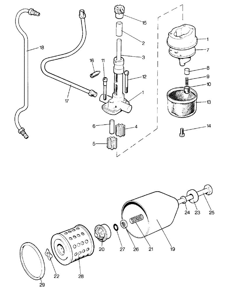 Схема запчастей Case IH 996 - (A09-1) - ENGINE, OIL PUMP, PIPES AND FILTER (01) - ENGINE