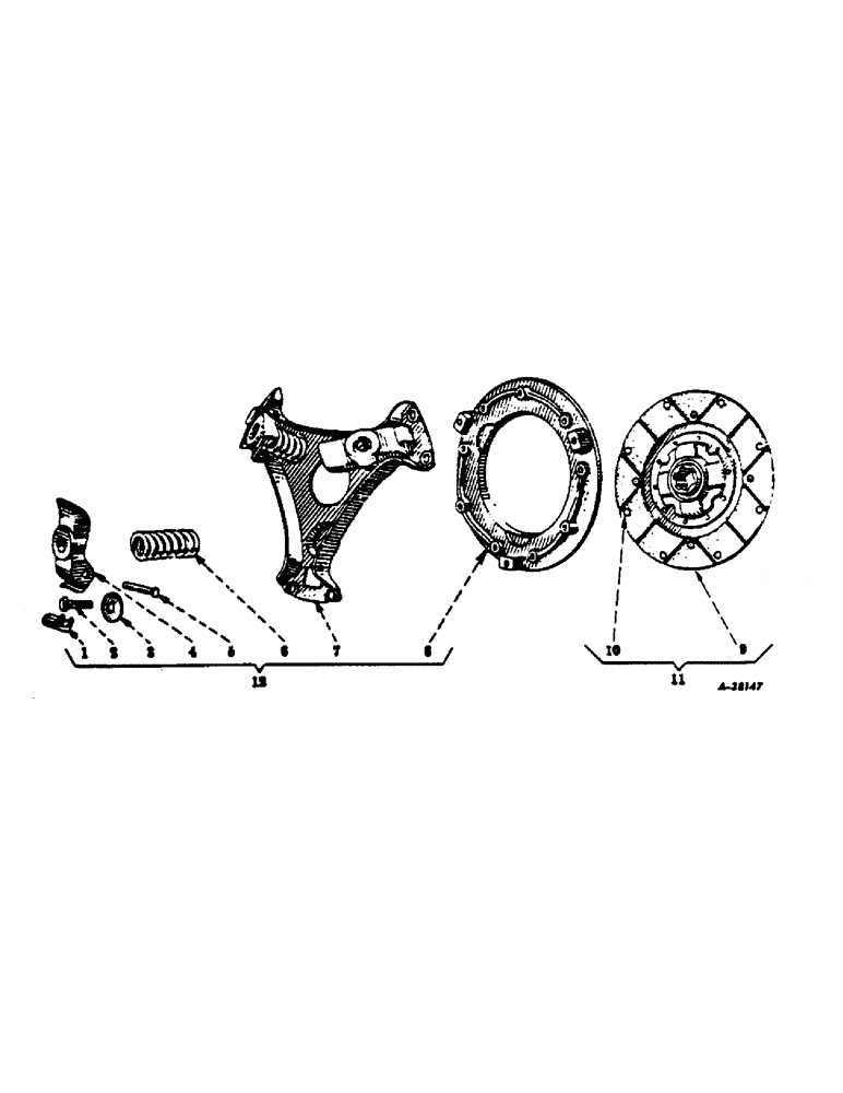 Схема запчастей Case IH 100 - (07-02) - DRIVE TRAIN, CLUTCH, AUBURN, 9 INCHES (04) - Drive Train