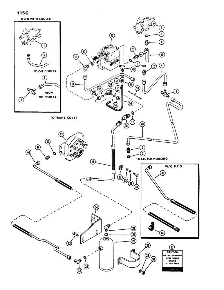 Схема запчастей Case IH 970 - (115C) - STEERING & BRAKE VALVE SYSTEM, POWER BRAKES W/MECHANICAL SHIFT, 1ST TRAC. SER.NO. 8675001 (05) - STEERING