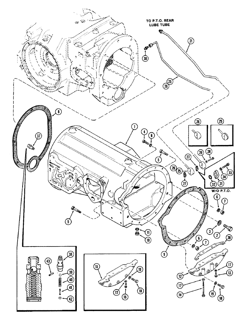 Схема запчастей Case IH 1370 - (154) - TORQUE TUBE (06) - POWER TRAIN