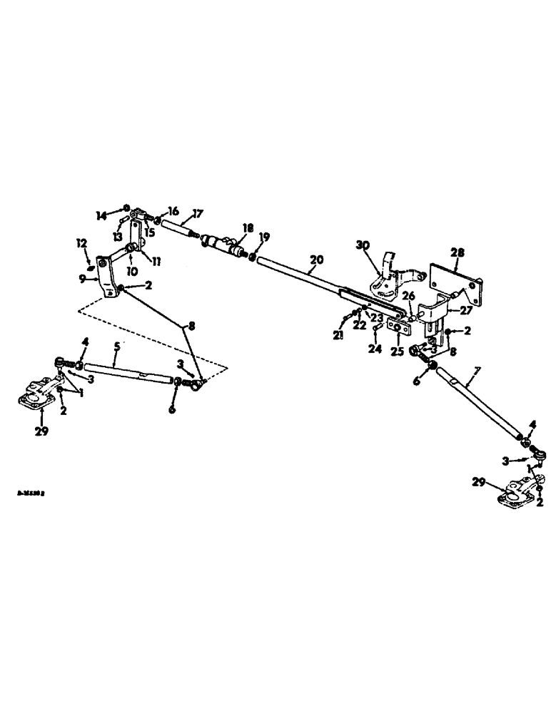 Схема запчастей Case IH 4186 - (07-26) - DRIVE TRAIN, REAR STEERING CONTROL LINKAGE (04) - Drive Train