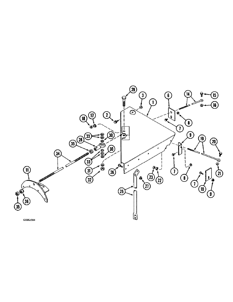 Схема запчастей Case IH 1682 - (9-134) - UPPER UNLOADER SUPPORTS (09) - CHASSIS ATTACHMENTS