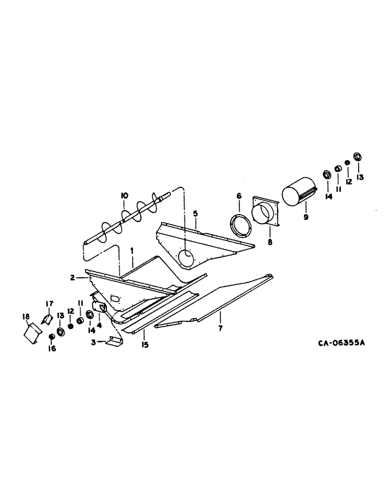 Схема запчастей Case IH 1480 - (25-04) - GRAIN AND TAILINGS ELEVATORS, GRAIN AUGER TROUGH Elevators