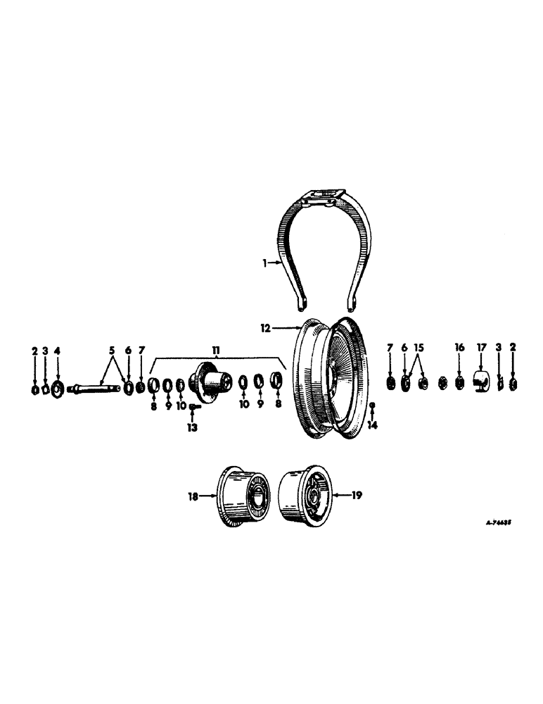 Схема запчастей Case IH 1206 - (L-03) - WHEELS AND WHEEL WEIGHTS, SINGLE FRONT WHEEL, FARMALL TRACTOR WITH 10 INCH OR 16 INCH WHEELS Wheels & Wheel Weights