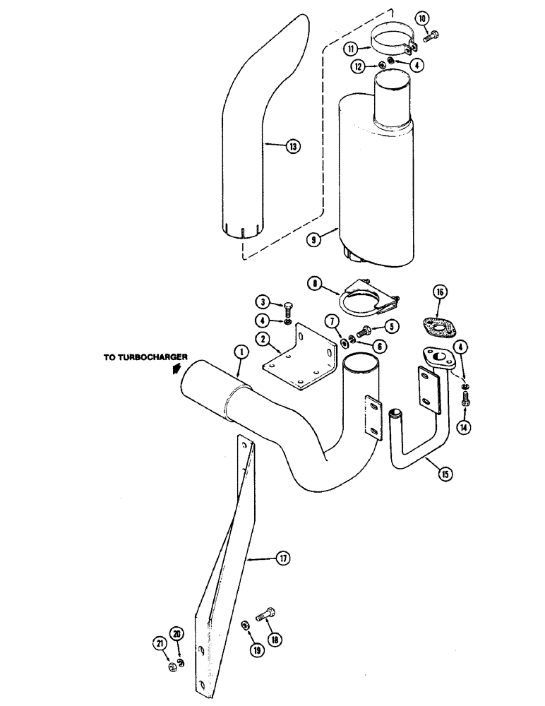 Схема запчастей Case IH 2470 - (026) - MUFFLER, 504BDT DIESEL ENGINE (02) - ENGINE