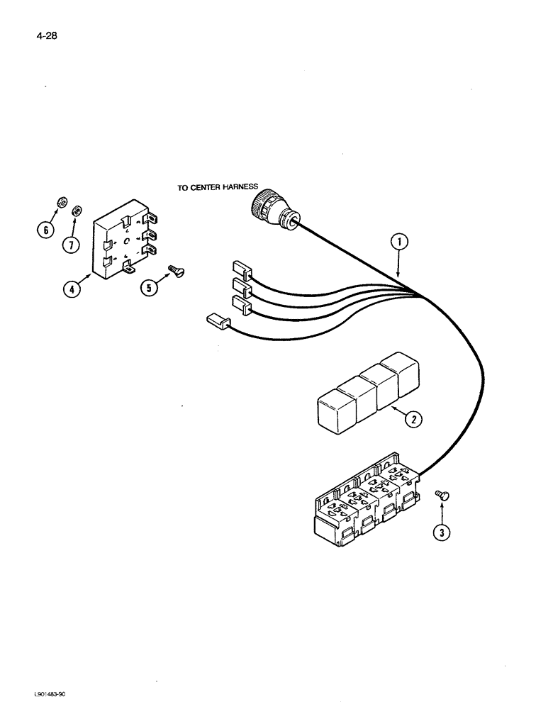 Схема запчастей Case IH 1680 - (4-028) - FEEDER INHIBITOR CONTROLLER, P.I.N. JJC0047301 THROUGH JJC0117059 (06) - ELECTRICAL