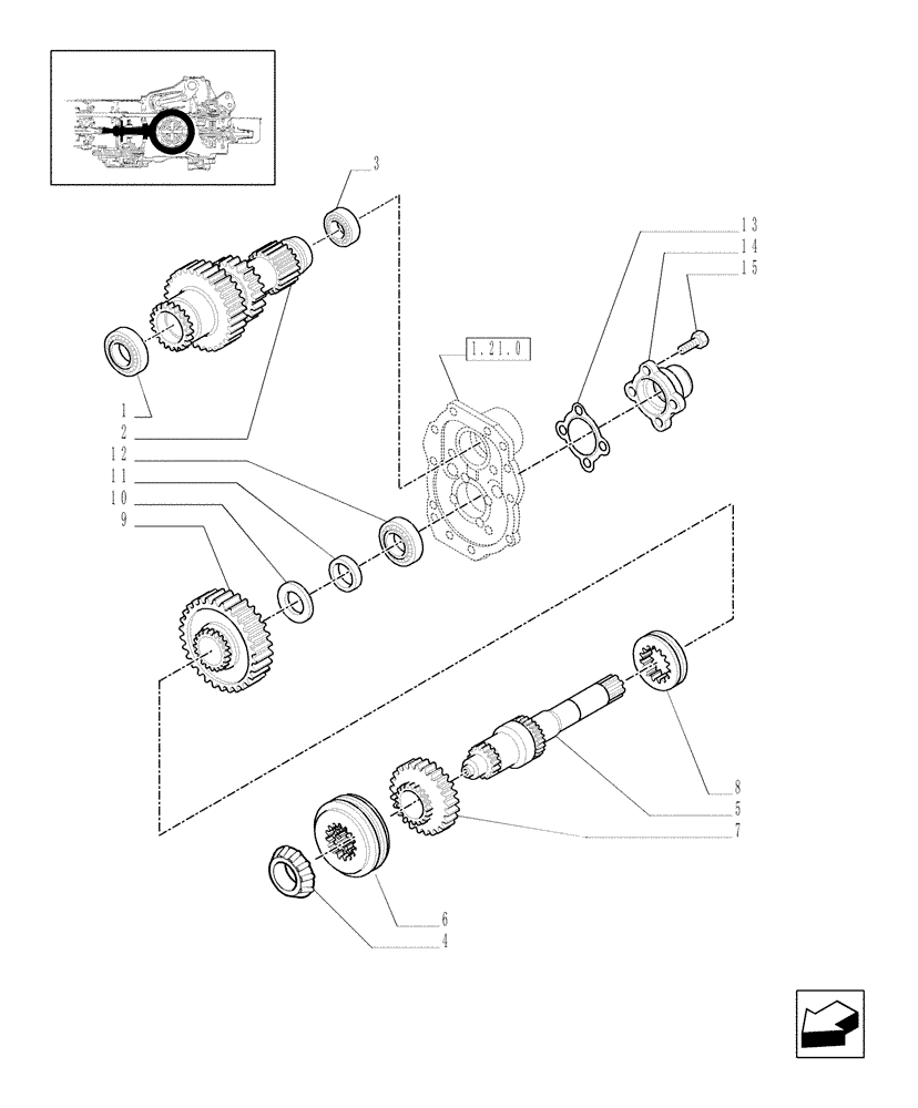 Схема запчастей Case IH MXU100 - (1.32.1[03]) - CENTRAL REDUCTION GEARS (03) - TRANSMISSION