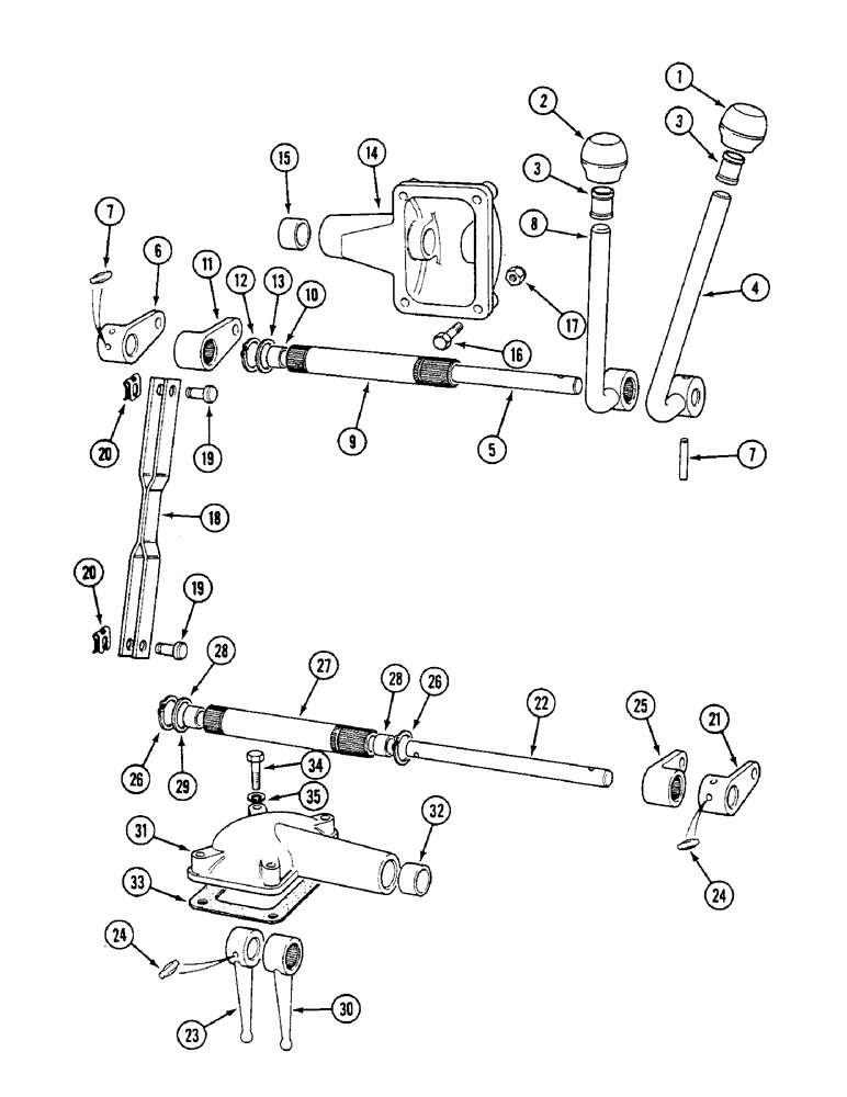 Схема запчастей Case IH 1294 - (6-150) - RANGE SHIFT LEVERS - TRACTORS WITH CAB (06) - POWER TRAIN