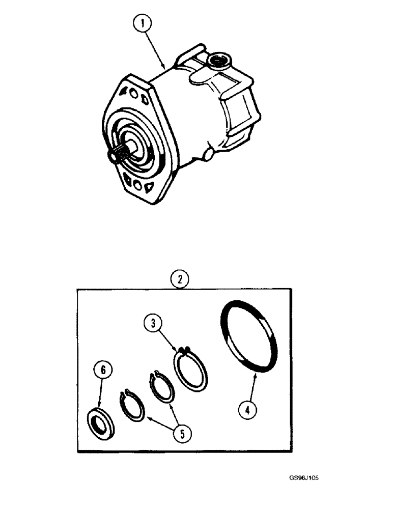 Схема запчастей Case IH 1660 - (5-66) - WHEEL MOTOR, POWER GUIDE AXLE, PRIOR TO P.I.N. JJC0036301 (04) - STEERING