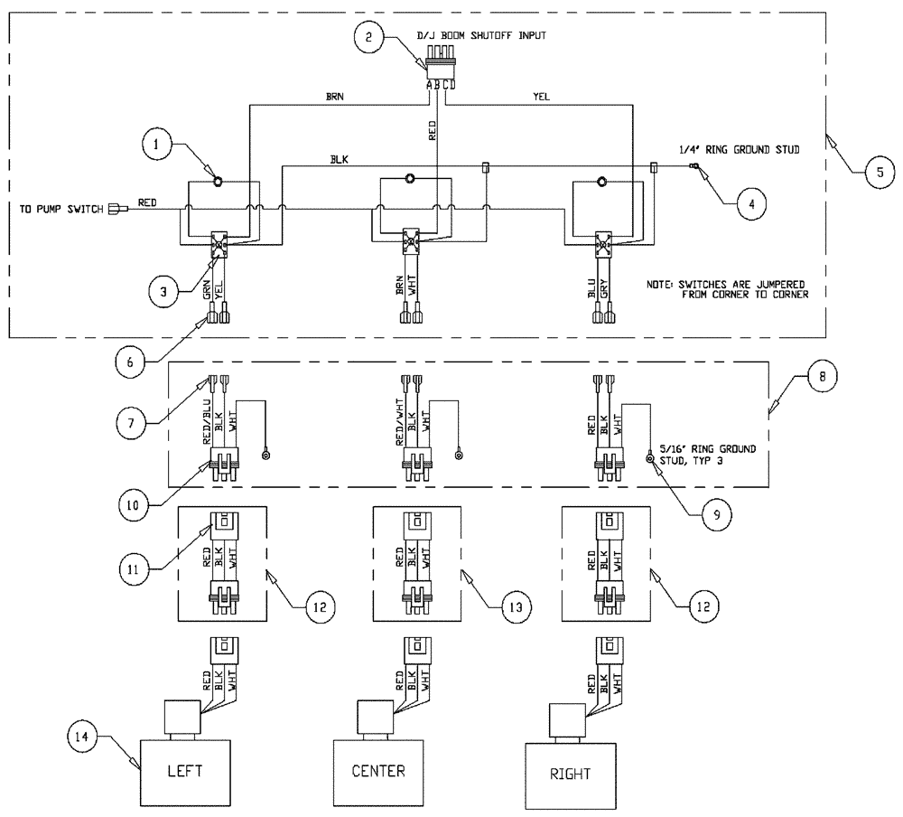 Схема запчастей Case IH PATRIOT NT - (12-002) - BALL VALVE 3-WAY (06) - ELECTRICAL