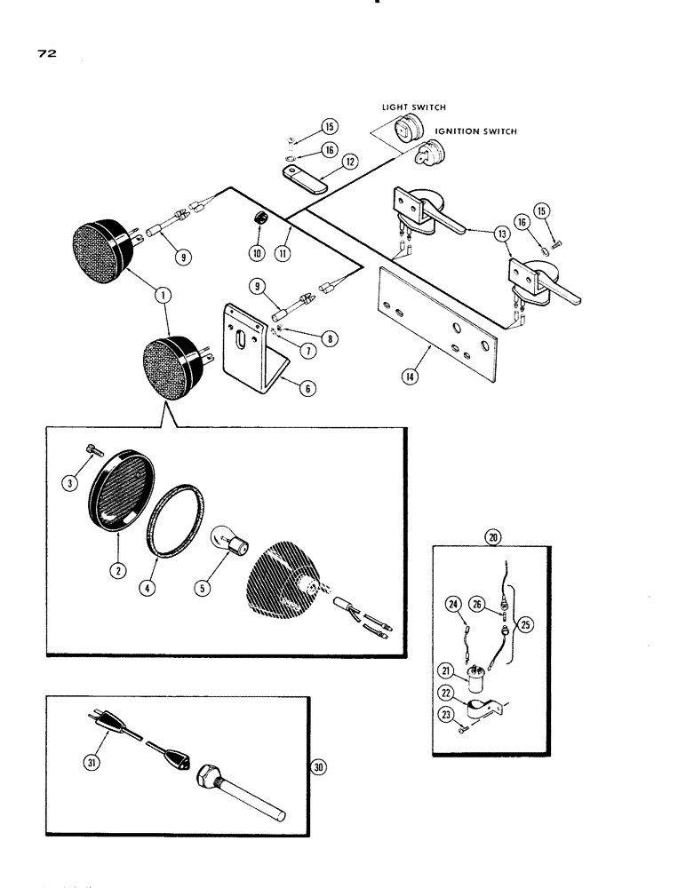 Схема запчастей Case IH 930-SERIES - (072) - LIGHTING EQUIPMENT, STOP AND TAIL LAMP ATTACHMENT (04) - ELECTRICAL SYSTEMS