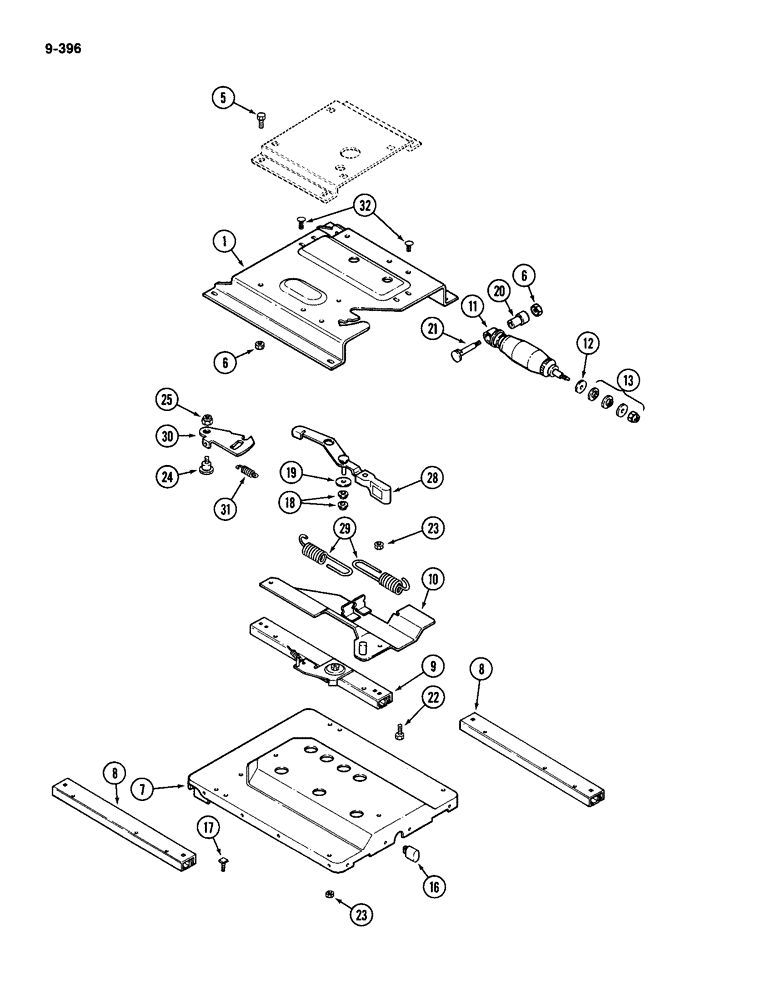 Схема запчастей Case IH 2094 - (9-396) - OPERATOR SEAT, AIR/OIL SUSPENSION (09) - CHASSIS/ATTACHMENTS