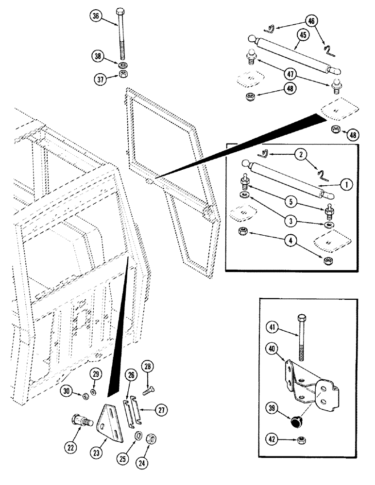 Схема запчастей Case IH 2394 - (9-108) - CAB, DOOR RETAINING PARTS (09) - CHASSIS/ATTACHMENTS