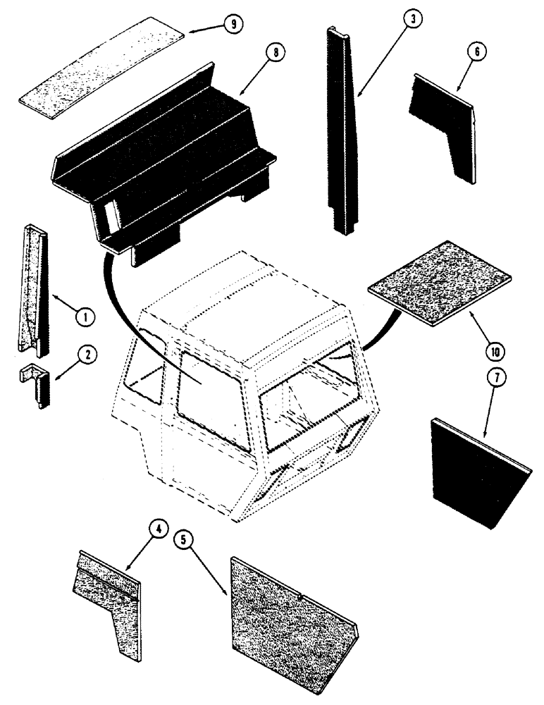 Схема запчастей Case IH 4690 - (9-402) - CAB, ACOUSTICAL COVERS (09) - CHASSIS/ATTACHMENTS