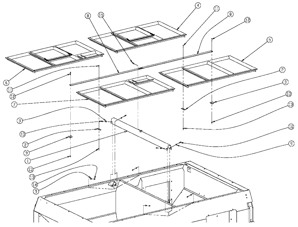 Схема запчастей Case IH 810 - (01-003) - MAIN BOX SCREEN GROUP Basic Unit