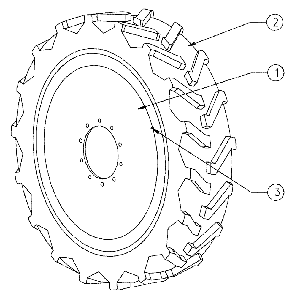 Схема запчастей Case IH 3210 - (05-007) - WHEEL & TIRE KIT 520/85R38 Hub, Wheel & Tires