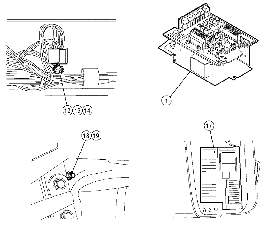 Схема запчастей Case IH TITAN 4520 - (01-011[02]) - MAIN CAB ELECTRICAL PACKAGE (10) - CAB