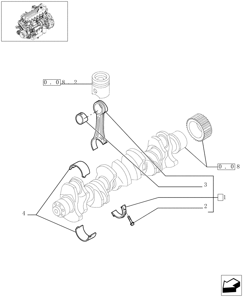 Схема запчастей Case IH F2CE9684C E002 - (0.08.1[01]) - CONNECTING ROD ENGINE (504128698) 