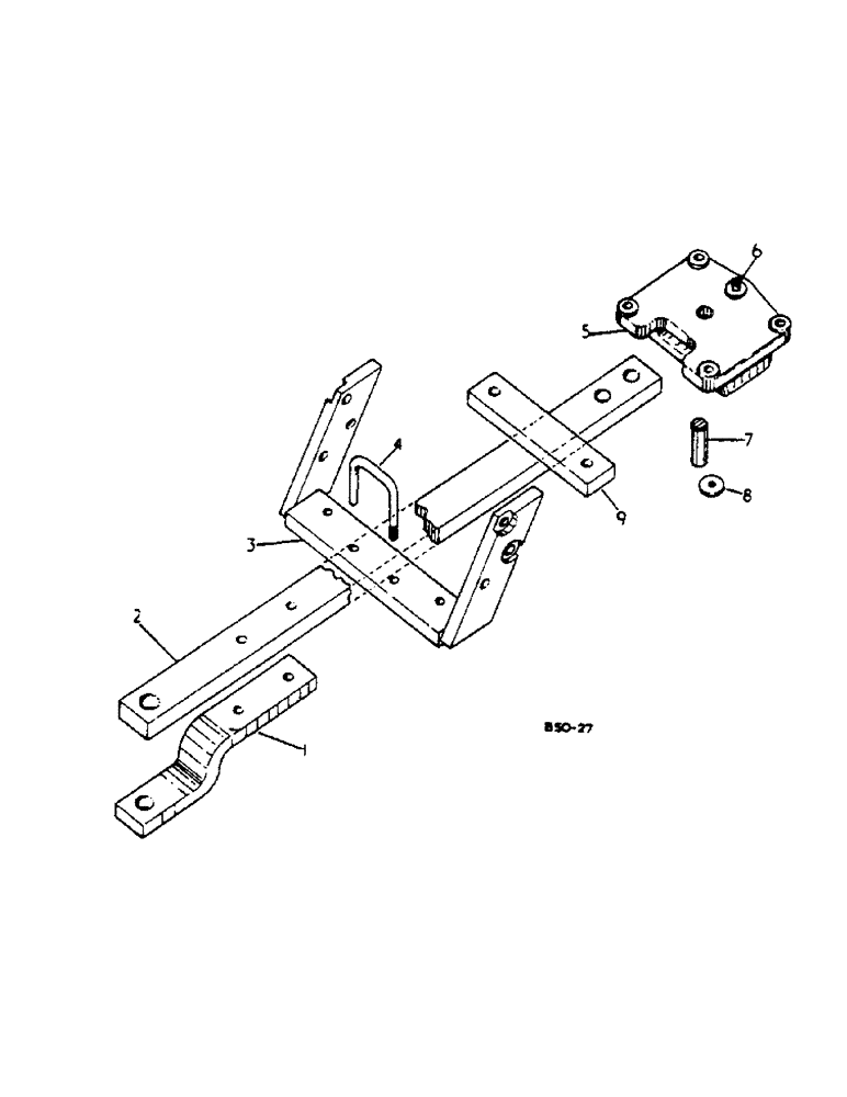 Схема запчастей Case IH 2400 - (09-17) - SWINGING DRAWBAR, 106586 UP (12) - FRAME