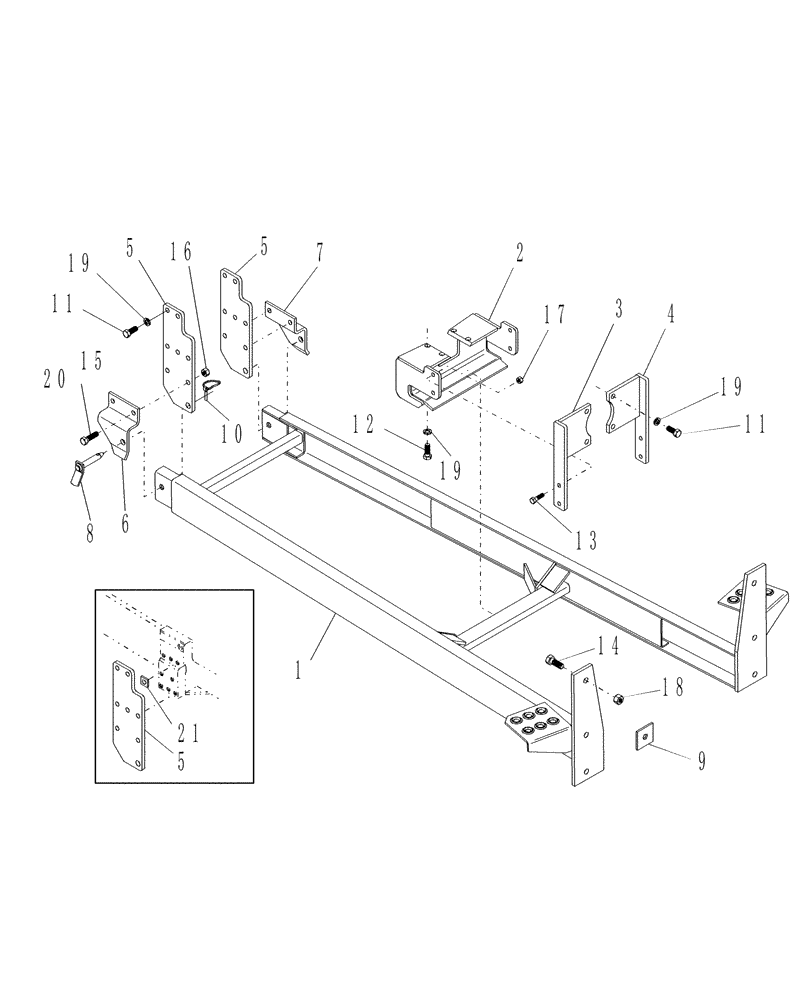 Схема запчастей Case IH 716393006 - (10) - SUBFRAME, 716394016 - DX48 & DX55 