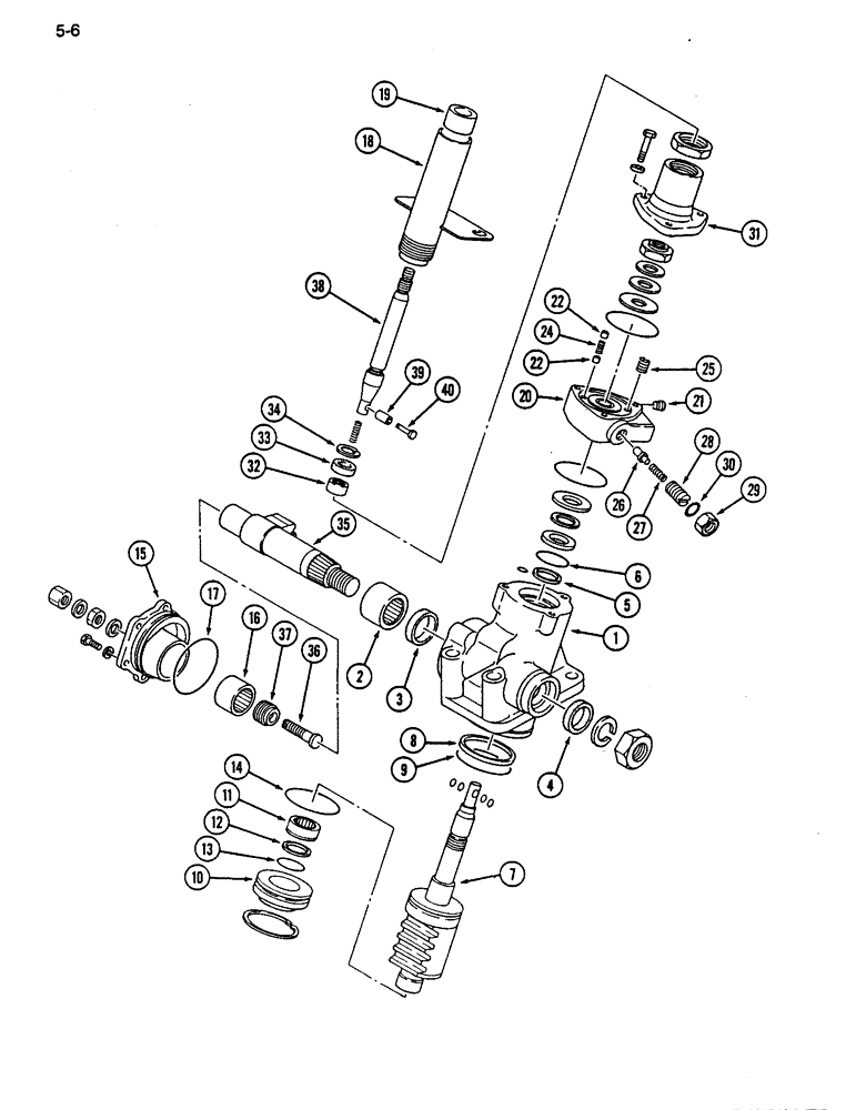 Схема запчастей Case IH 255 - (5-06) - GEAR BOX ASSEMBLY, POWER STEERING (05) - STEERING