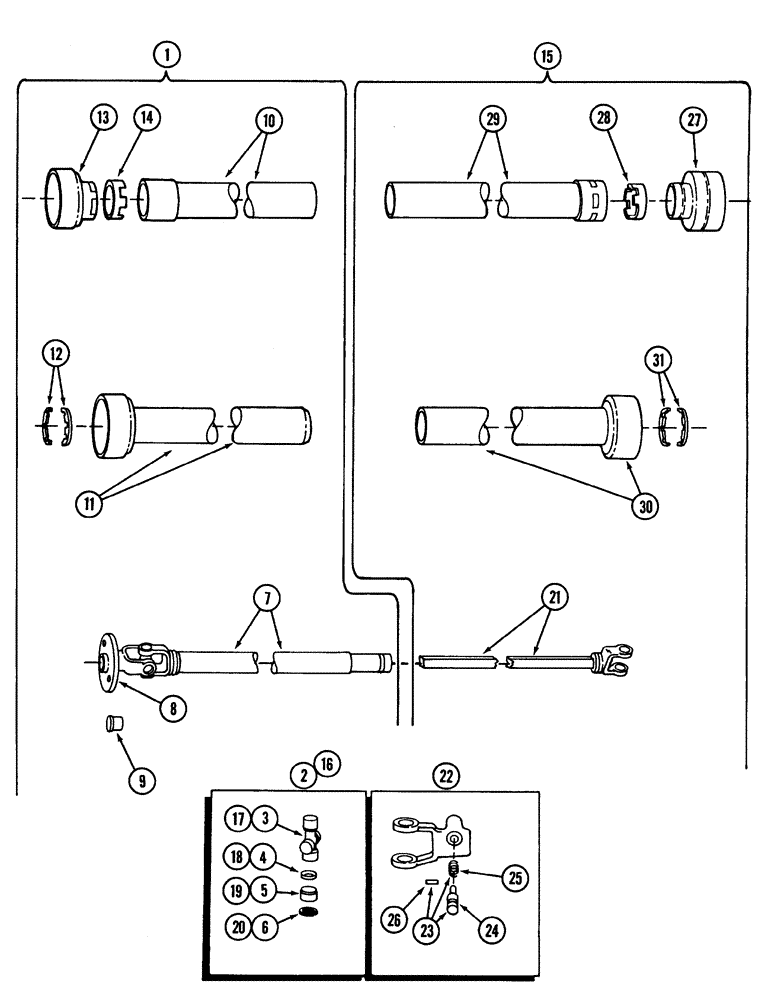 Схема запчастей Case IH 600 - (9-42[02]) - IMPLEMENT INPUT DRIVE, HEAVY DUTY ROCKWELL, 56 BLOWER (09) - CHASSIS/ATTACHMENTS