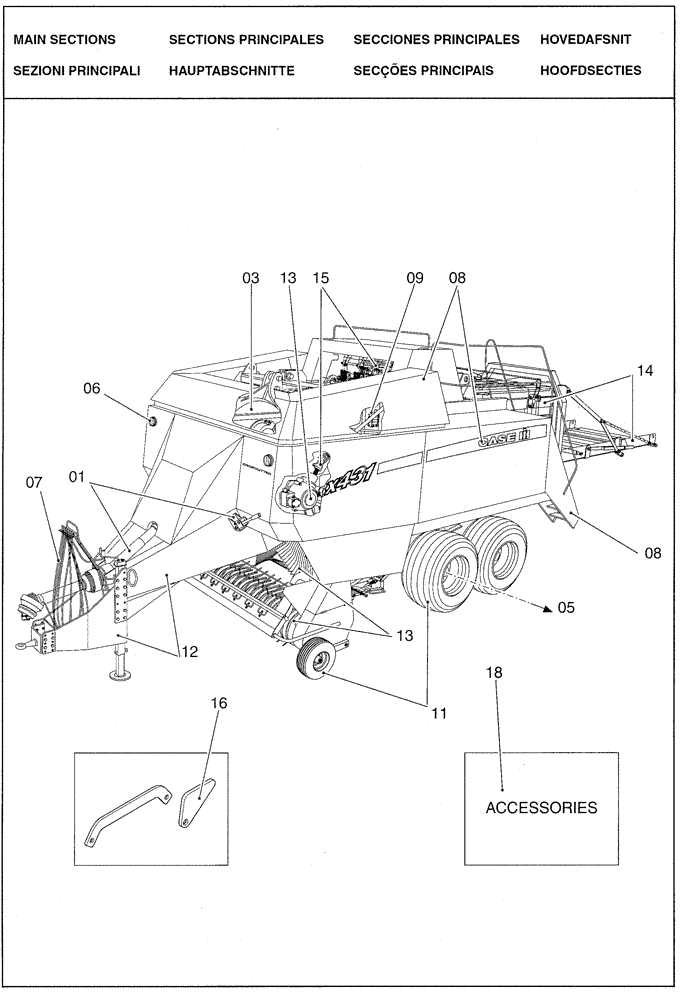 Схема запчастей Case IH LBX331R - (0.0016[01]) - MAIN SECTIONS (00) - GENERAL