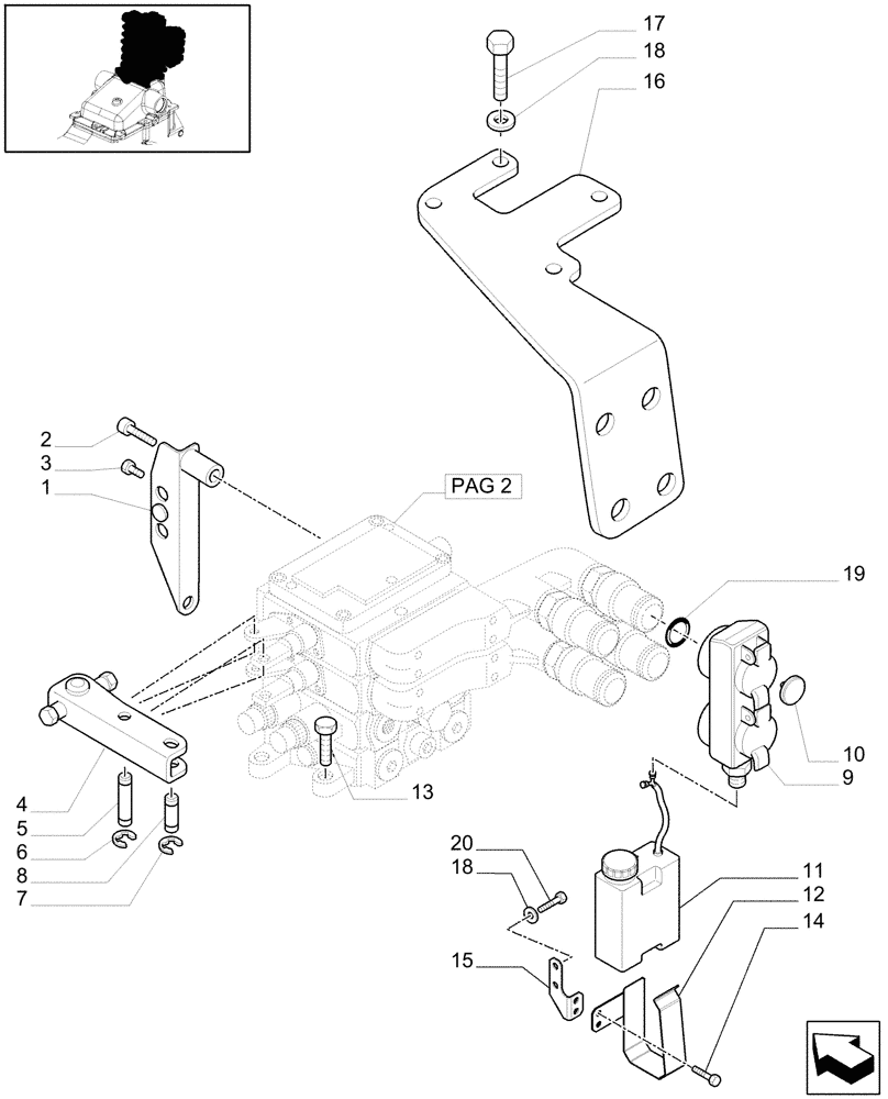 Схема запчастей Case IH MAXXUM 130 - (1.82.7/02[01A]) - 2 REAR MECHANICAL CONTROL VALVES FOR CCLS PUMP (113 L/MIN) AND EDC - C6788 (VAR.390729-390841 / 743744) (07) - HYDRAULIC SYSTEM