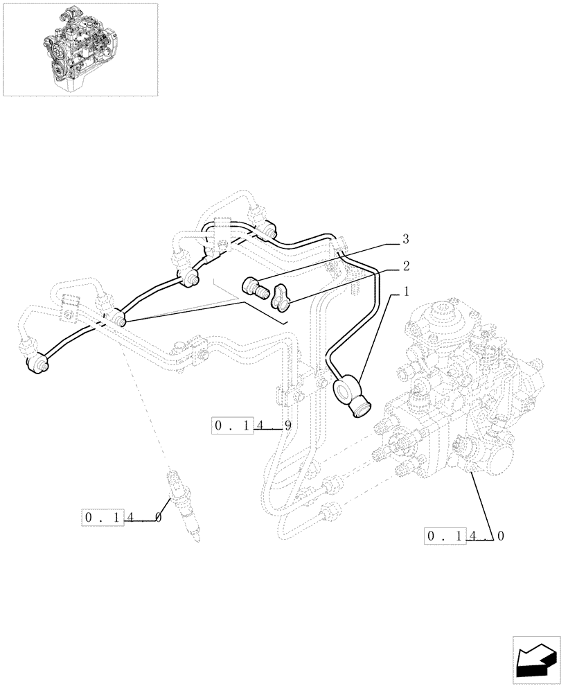 Схема запчастей Case IH F4GE0454A D610 - (0.20.4[01]) - INJECTION EQUIPMENT - PIPING (504063635) 