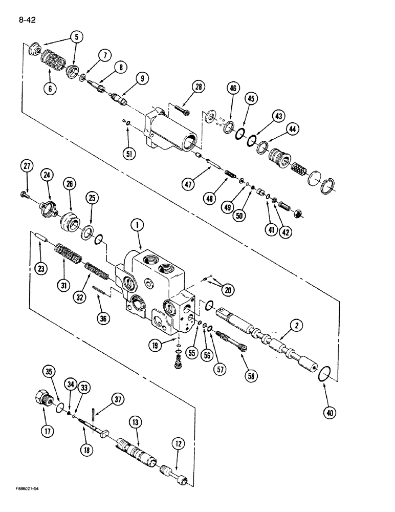 Схема запчастей Case IH 9270 - (8-42) - HYDRAULIC REMOTE VALVE SECTION, FIRST, SECOND, THIRD AND FOURTH WITH FLOAT (08) - HYDRAULICS