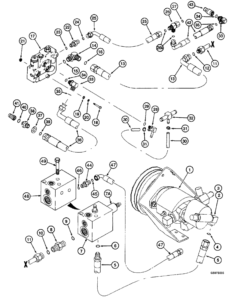 Схема запчастей Case IH 2144 - (8-36) - REEL DRIVE SYSTEM, PRIOR TO COMBINE P.I.N. JJC0172845 (07) - HYDRAULICS