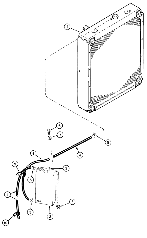 Схема запчастей Case IH 2388 - (02-03) - COOLANT RECOVERY SYSTEM - BSN JJC0273000 (01) - ENGINE