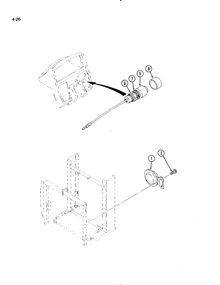 Схема запчастей Case IH 1130 - (4-26) - HORN (04) - ELECTRICAL SYSTEMS