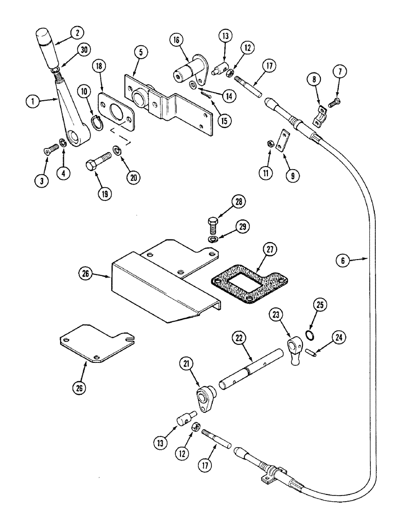 Схема запчастей Case IH 1494 - (6-204) - POWER SHIFT SELECTOR LEVER (06) - POWER TRAIN