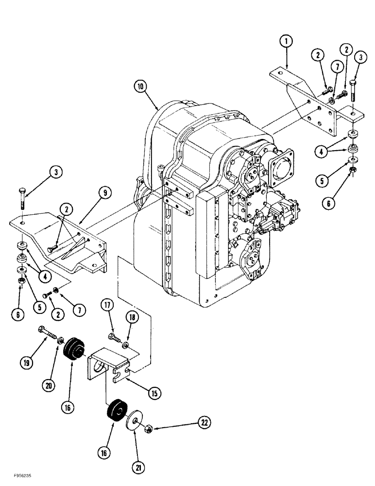 Схема запчастей Case IH 9390 - (6-002) - TRANSMISSION MOUNTING, POWER SHIFT TRACTOR (06) - POWER TRAIN