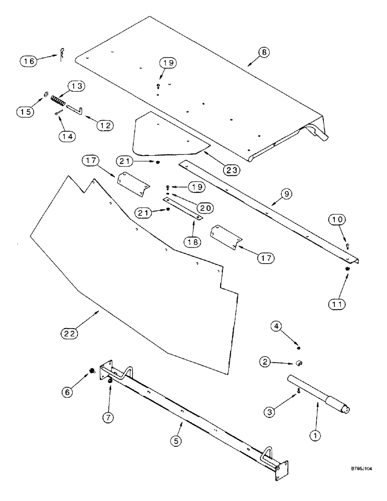 Схема запчастей Case IH 2144 - (9D-24) - CLEANING SHOE DOOR AND SHIELD, MODELS WITH STRAW AND CHAFF SPREADER (16) - GRAIN ELEVATORS & AUGERS