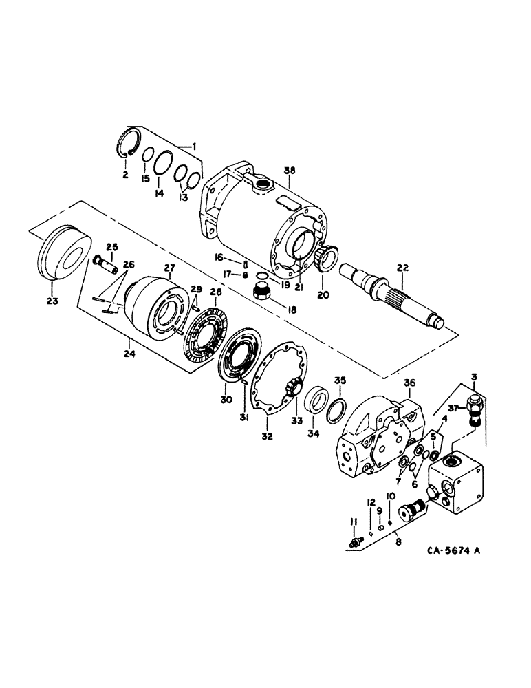 Схема запчастей Case IH 815 - (10-24) - HYDRAULICS, HYDROSTATIC MOTOR, EATON (07) - HYDRAULICS