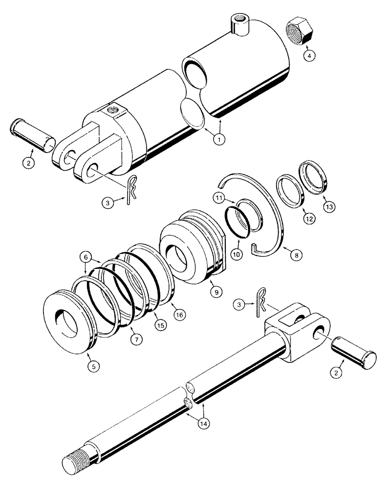 Схема запчастей Case IH 770 - (08-22) - TRANSPORT LIFT CYLINDER - 61107C92 (08) - HYDRAULICS