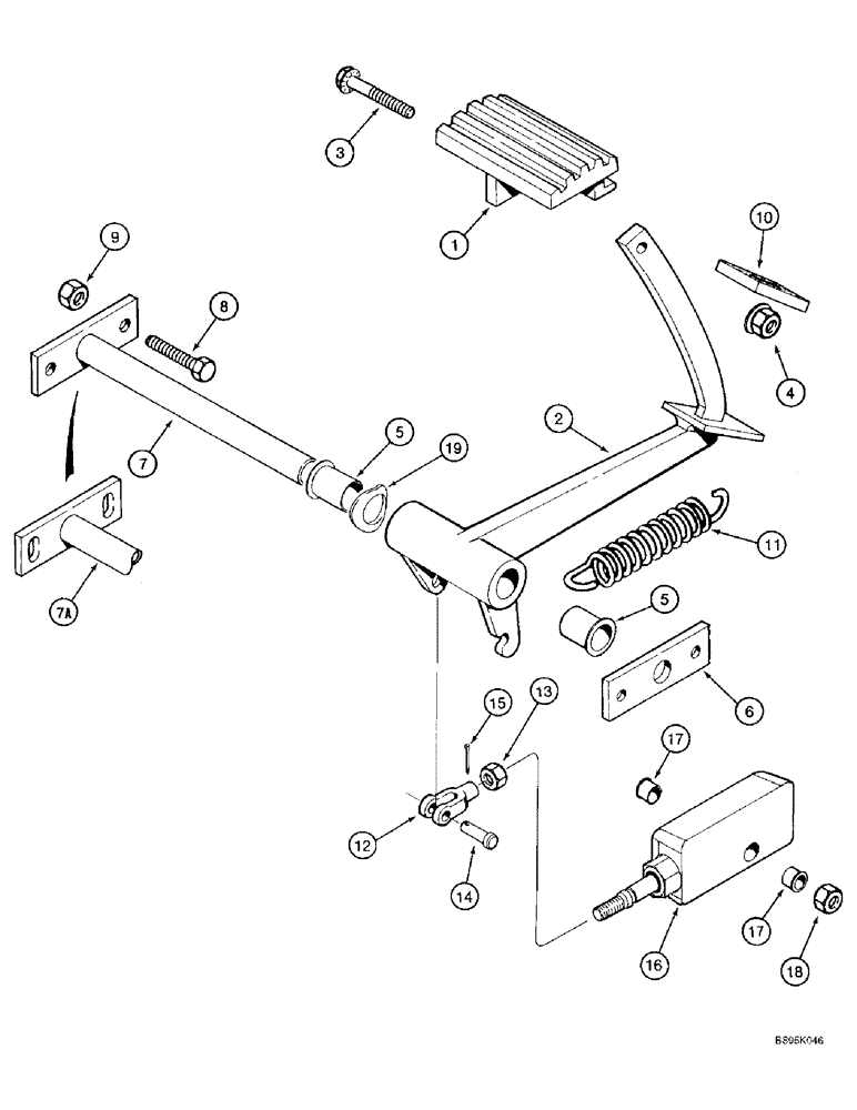 Схема запчастей Case IH 2188 - (6-14) - FOOT-N-INCH PEDAL (03) - POWER TRAIN