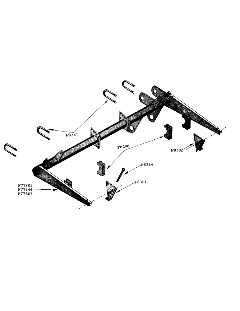 Схема запчастей Case IH 800 - (040) - HEADER SUPPORT TORQUE TUBE (58) - ATTACHMENTS/HEADERS