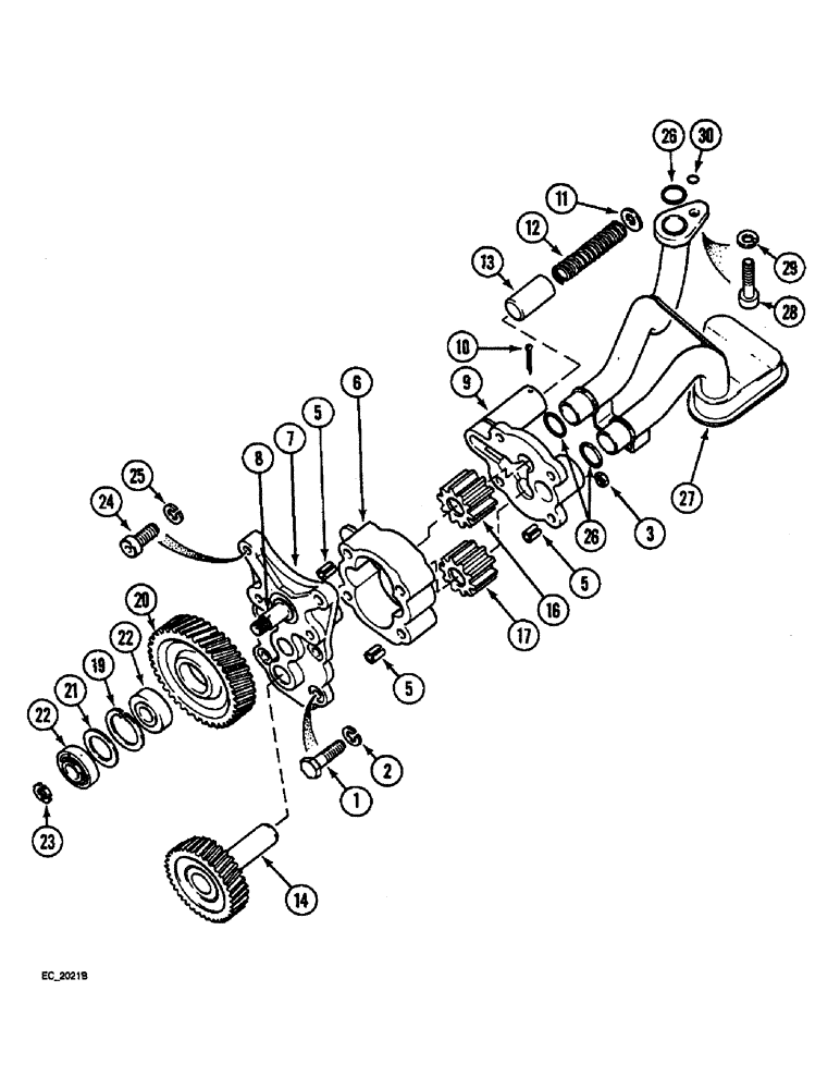 Схема запчастей Case IH 3230 - (2-072) - OIL PUMP (02) - ENGINE