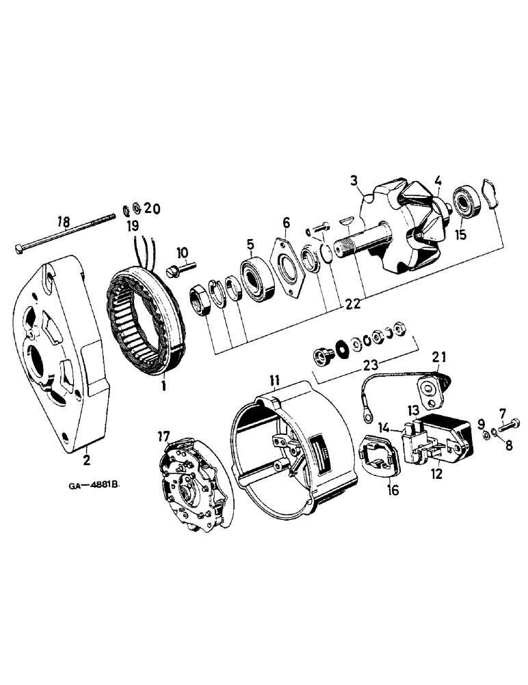 Схема запчастей Case IH 433 - (08-15) - ALTERNATOR - 28 AMP - 433 - (-128719) E 533 - (-221139) E 633 - (-085975) E (06) - ELECTRICAL