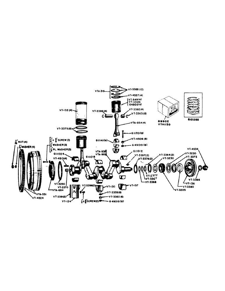 Схема запчастей Case IH VAC11-SERIES - (008) - CRANKSHAFT AND FLYWHEEL (02) - ENGINE