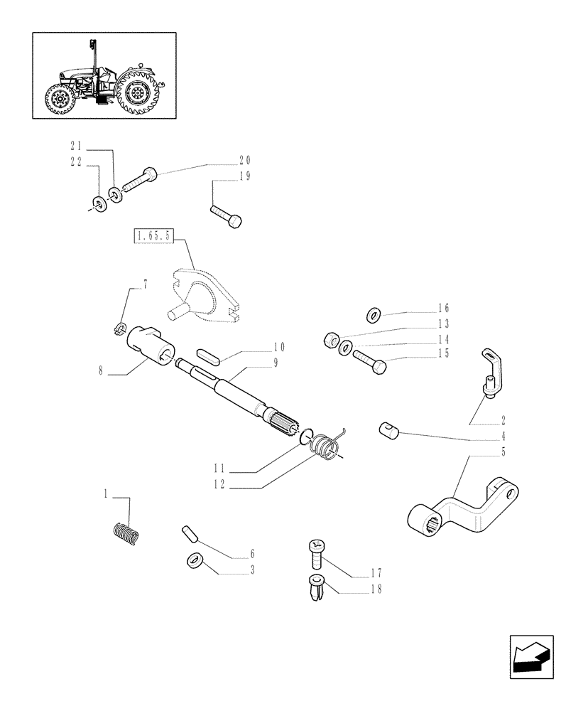 Схема запчастей Case IH JX1075C - (1.67.2) - HANDBRAKE CONTROL (05) - REAR AXLE