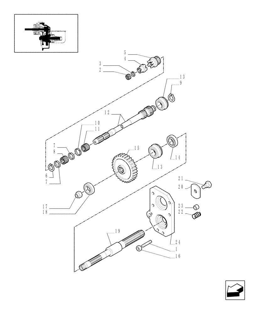 Схема запчастей Case IH JX1070N - (1.80.1/04[01]) - (VAR.807) SYNCHRO MESH GEARED POWER TAKE-OFF (540 RPM) - SHAFTS AND GEARS (07) - HYDRAULIC SYSTEM