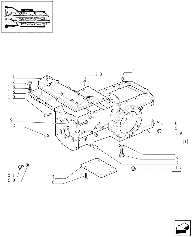 Схема запчастей Case IH JX90 - (1.21.0[02A]) - TRACTOR BODY - CAPS ET COVERS - D5712 (03) - TRANSMISSION