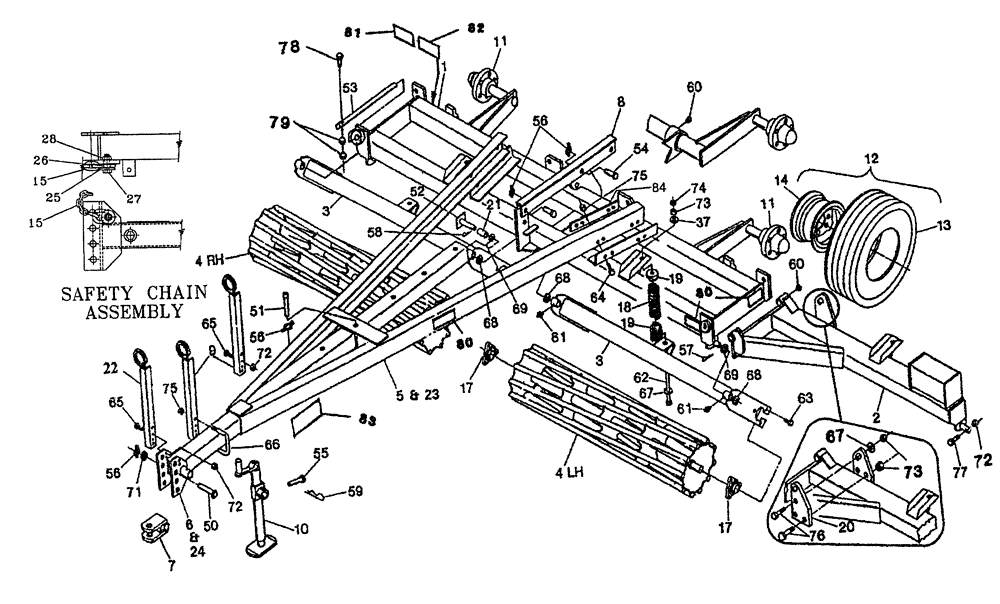 Схема запчастей Case IH CRUMBLER - (39.100.01) - SINGLE FOLD FRAME (09) - CHASSIS/ATTACHMENTS