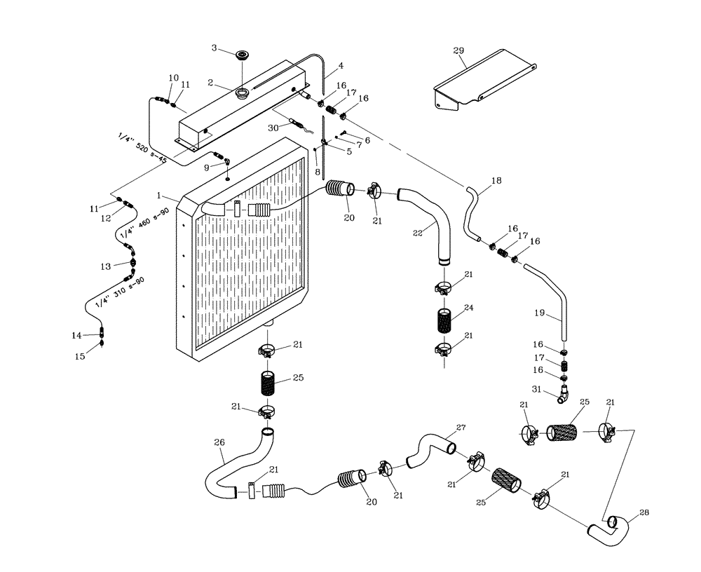 Схема запчастей Case IH 7700 - (C02[06]) - WATER RADIATOR {M11} Engine & Engine Attachments