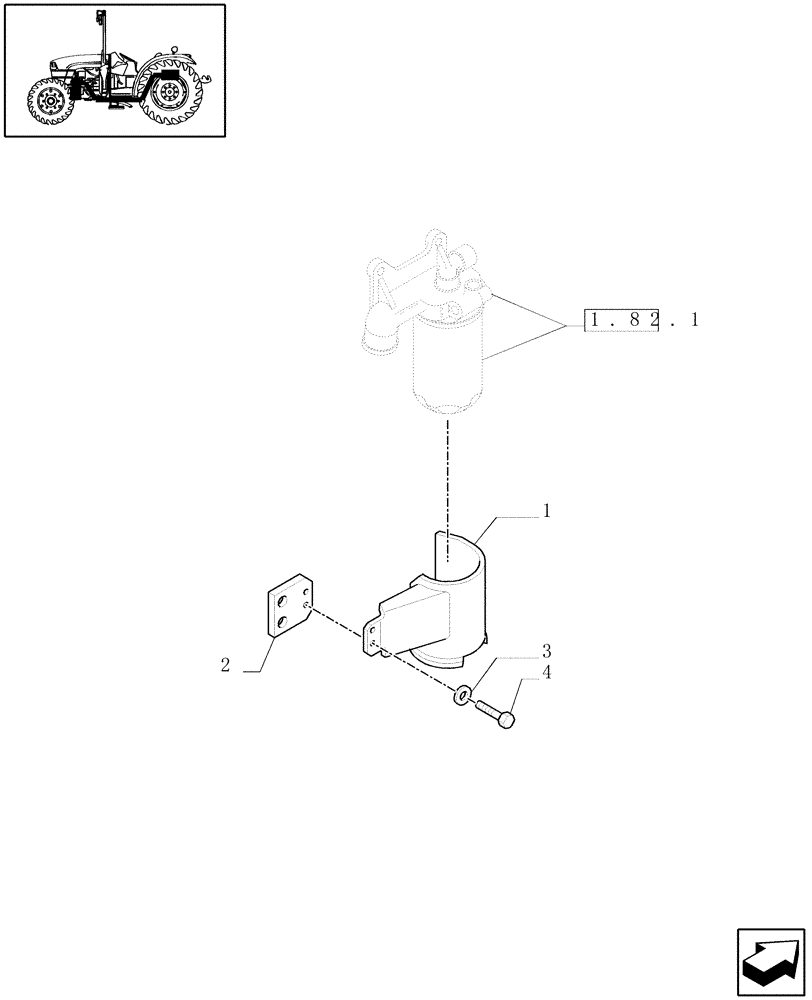 Схема запчастей Case IH JX1070C - (1.82.1/01) - (VAR.132) LIFT OIL-FILTER COVER (07) - HYDRAULIC SYSTEM