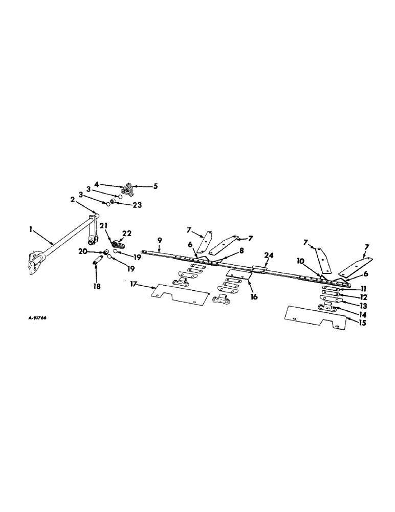 Схема запчастей Case IH 50 - (A-119) - NARROW-ROW ROW-CROP UNIT - KNIFE DRIVE (58) - ATTACHMENTS/HEADERS